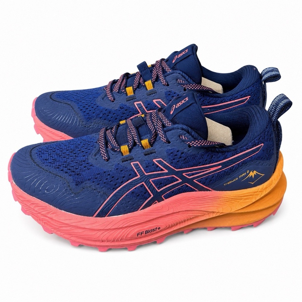 ASICS Trabuco Max 2 Midnight/Papaya 1012B426 Women's Size 6.5 Trail Shoes